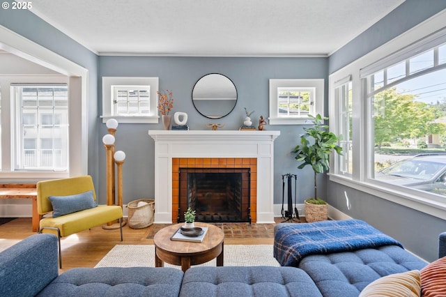3620 NE 80th Ave, Portland, OR 97213 - living area featuring a tiled fireplace and crown molding