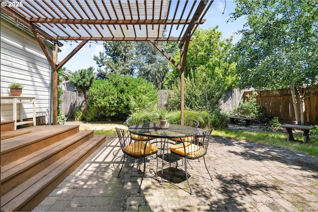 3620 NE 80th Ave, Portland, OR 97213 - fenced backyard with outdoor dining area, a pergola, and a patio area