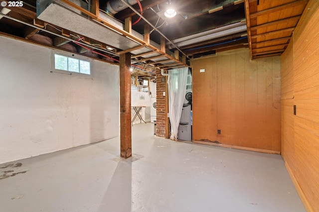 3620 NE 80th Ave, Portland, OR 97213 - below grade area with washer / clothes dryer and wooden walls