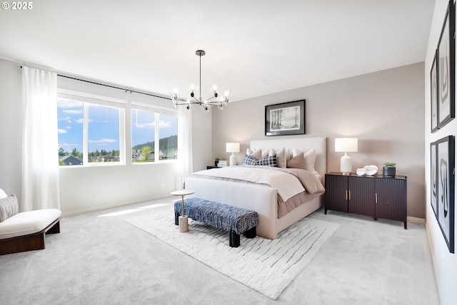 5591 N 87th Ave, Camas, WA 98607 - bedroom with light carpet and a chandelier