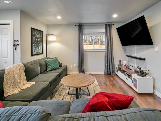 living room featuring hardwood / wood-style flooring