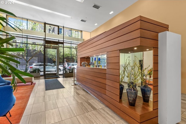 welcome area featuring visible vents