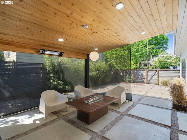 view of patio / terrace featuring a fenced backyard and outdoor lounge area