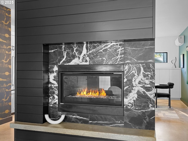 detailed view of a high end fireplace