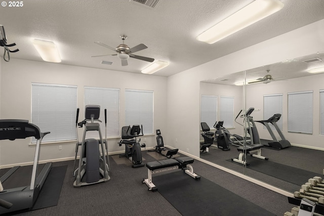 4540 SW 11th St, Gresham, OR 97080 - workout area with a ceiling fan and a textured ceiling