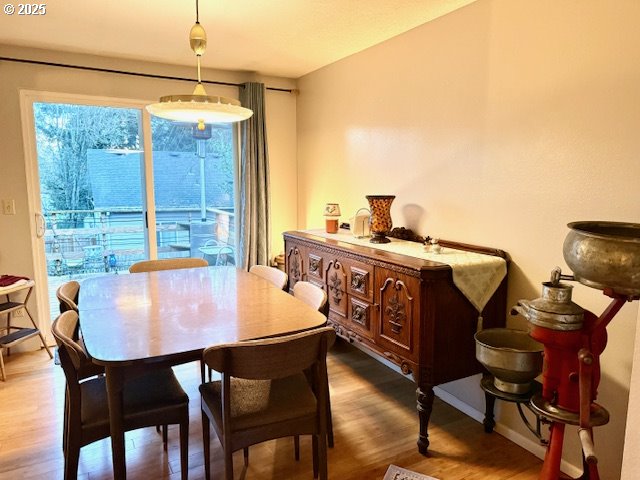 dining area featuring hardwood / wood-style flooring