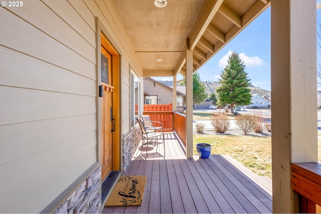 wooden deck with a porch