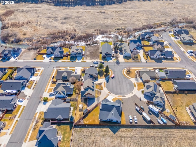 bird's eye view with a residential view