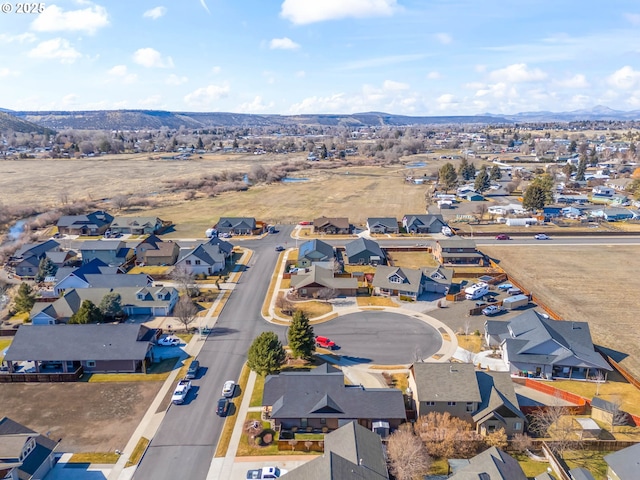 aerial view with a residential view and a mountain view