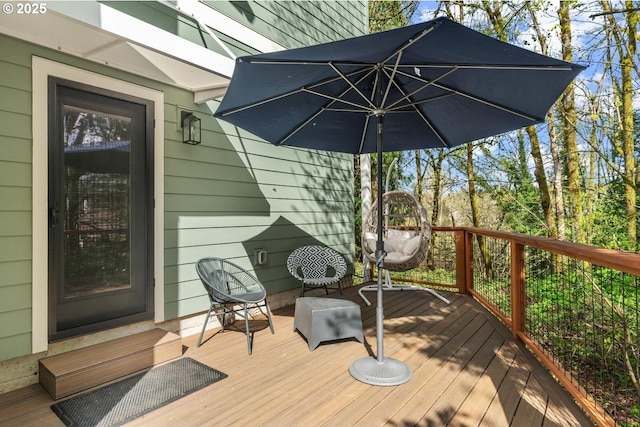 view of wooden deck