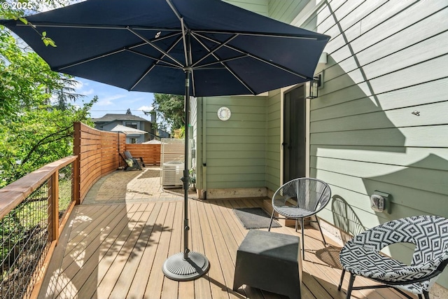 wooden deck with fence