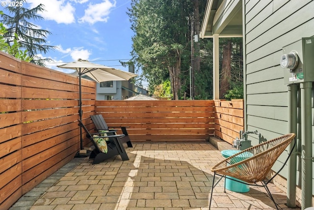 view of patio / terrace featuring a fenced backyard