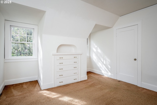 1856 SE Saint Andrews Dr, Portland, OR 97202 - unfurnished bedroom with carpet floors, lofted ceiling, and baseboards