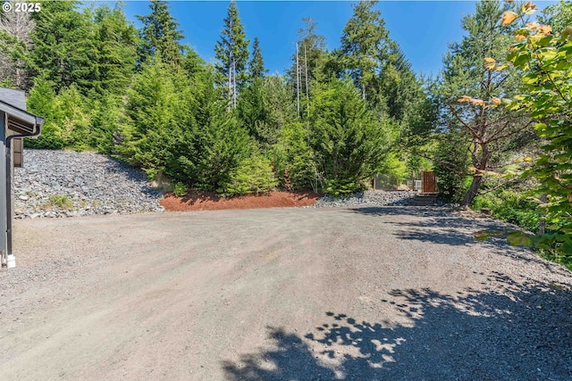 view of road with driveway