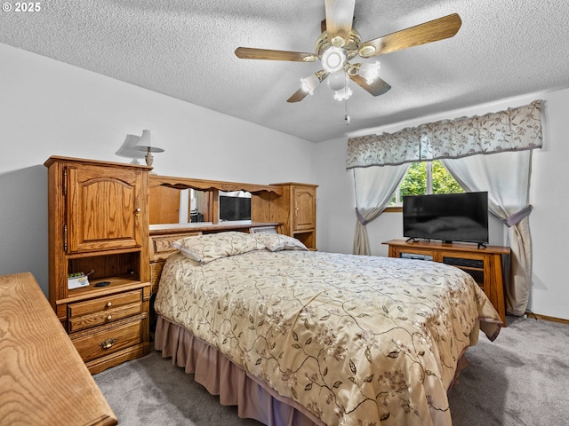 19085 SW Jaylee St, Beaverton, OR 97078 - bedroom featuring light colored carpet, a textured ceiling, and a ceiling fan