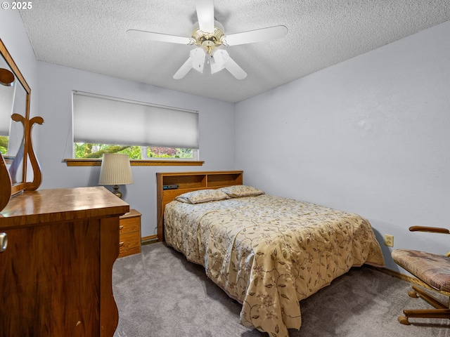19085 SW Jaylee St, Beaverton, OR 97078 - bedroom featuring carpet floors, a textured ceiling, and ceiling fan