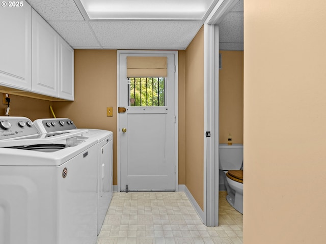 19085 SW Jaylee St, Beaverton, OR 97078 - laundry area featuring cabinet space, washing machine and dryer, and light floors