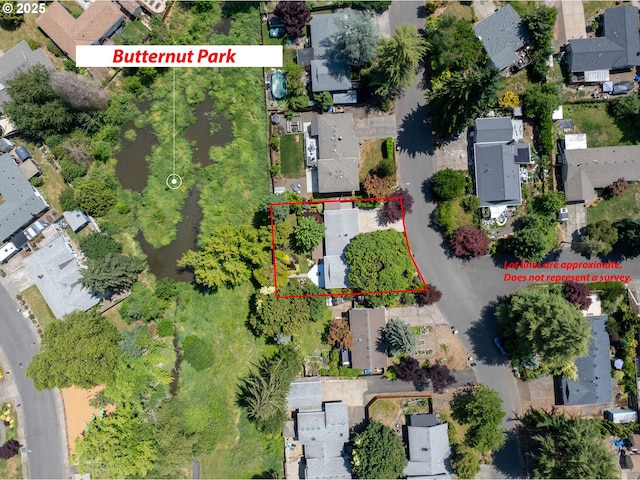 19085 SW Jaylee St, Beaverton, OR 97078 - aerial view of residential area with property parcel outlined
