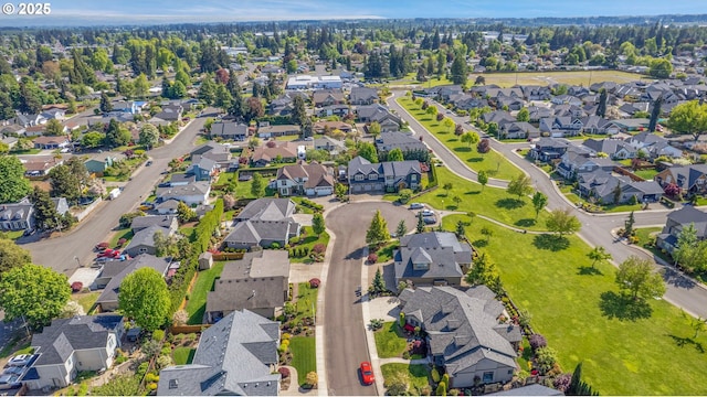 aerial view with a residential view