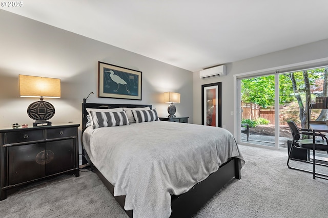 16760 SW Monaco Ln, Portland, OR 97224 - bedroom with an AC wall unit, carpet floors, and access to exterior