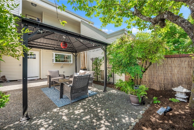 16760 SW Monaco Ln, Portland, OR 97224 - view of patio / terrace with a gazebo and an outdoor hangout area