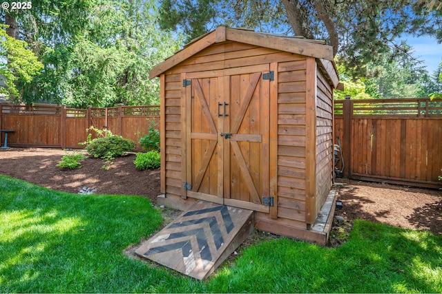 16760 SW Monaco Ln, Portland, OR 97224 - view of shed with a fenced backyard