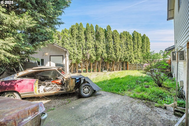 view of yard with fence