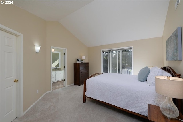 4506 Black Forest Ct, Lake Oswego, OR 97035 - carpeted bedroom with vaulted ceiling and ensuite bath