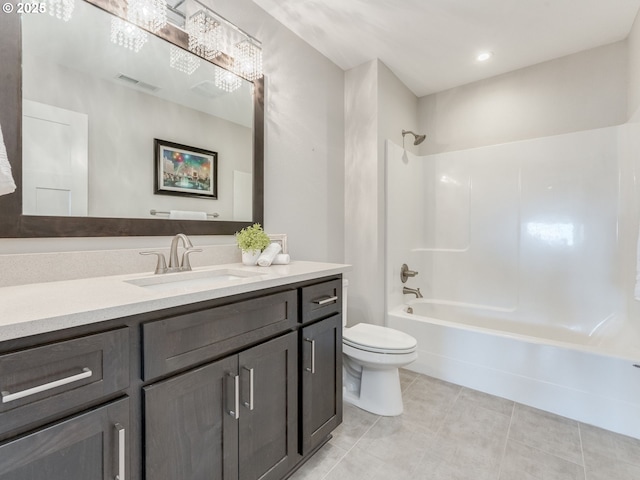 1703 S Farm View Loop, Ridgefield, WA 98642 - full bath featuring vanity, toilet, tile patterned floors, and bathing tub / shower combination