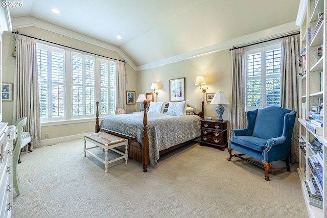 2943 Riverwalk Loop, Eugene, OR 97401 - bedroom with lofted ceiling, carpet, baseboards, and recessed lighting