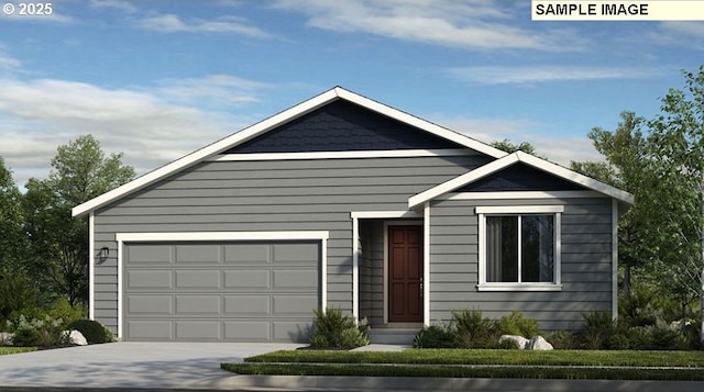 view of front of home featuring driveway and a garage