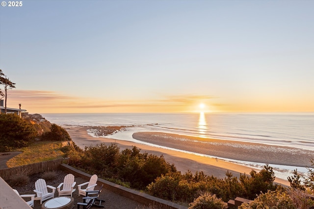 property view of water with a view of the beach