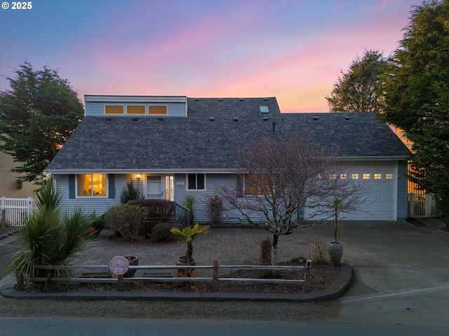 view of property featuring a garage