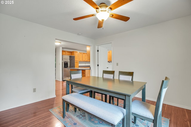 6410 SW 204th Pl, Beaverton, OR 97078 - dining area featuring ceiling fan and wood finished floors