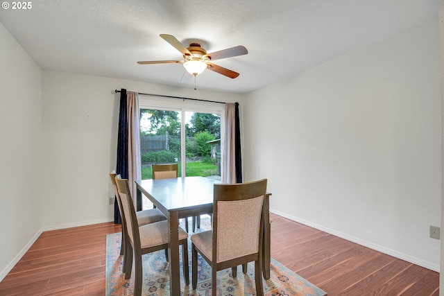 6410 SW 204th Pl, Beaverton, OR 97078 - dining area featuring a ceiling fan and wood finished floors
