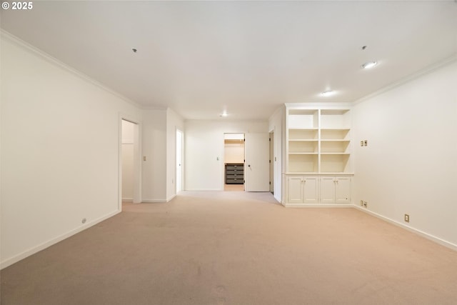 616 NW Westover Ter, Portland, OR 97210 - empty room with ornamental molding, light carpet, baseboards, and recessed lighting