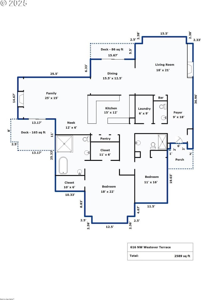 616 NW Westover Ter, Portland, OR 97210 - floor plan / room layout