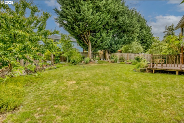 5200 NW 168th Pl, Portland, OR 97229 - view of yard featuring a deck