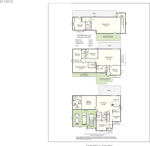 7540 SW Becky Ct, Beaverton, OR 97007 - floor plan / room layout