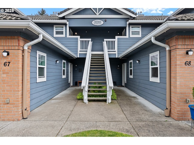 exterior space featuring stairway