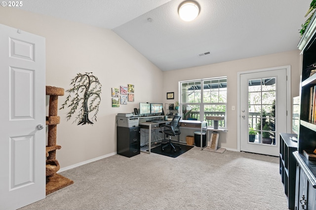 30366 SW Ruth St Unit 70, Wilsonville, OR 97070 - office with carpet floors, baseboards, visible vents, and lofted ceiling