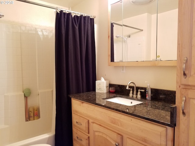 335 Kourt Dr, Eugene, OR 97404 - bathroom with vanity and shower / bath combination with curtain
