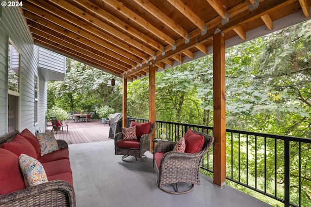 view of patio / terrace featuring an outdoor living space