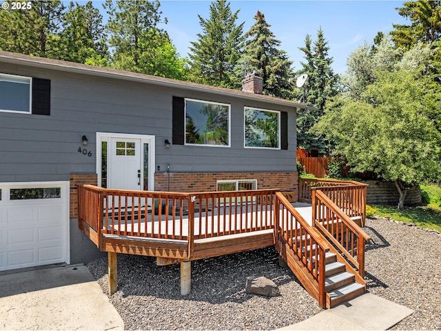 406 Balsa St, La Grande, OR 97850 - deck featuring a garage