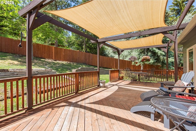 406 Balsa St, La Grande, OR 97850 - wooden deck with outdoor dining area