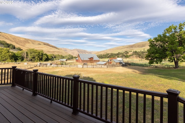 1056 Rock Creek Rd, Goldendale, WA 98620 - wooden deck with a mountain view and a rural view