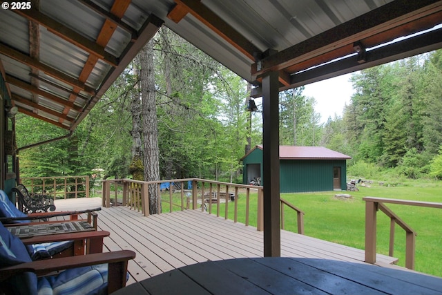 84932 Straw Springs Ln, Milton-Freewater, OR 97862 - deck with a yard and an outdoor structure