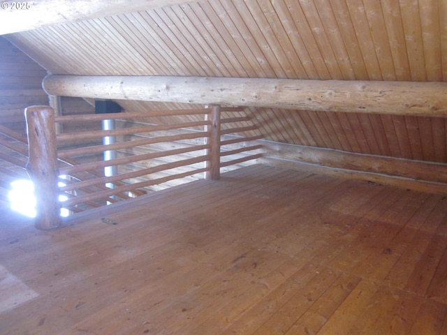 view of unfinished attic