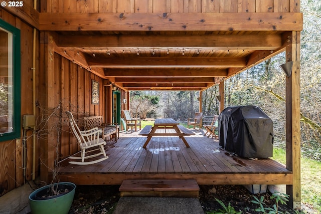 16637 Keasey Rd, Vernonia, OR 97064 - wooden terrace with grilling area