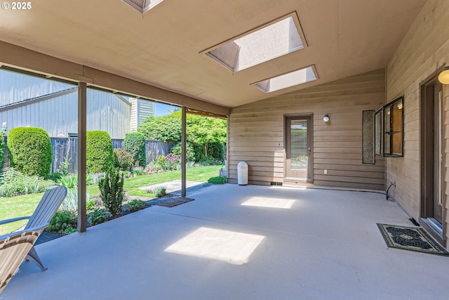 17708 SW Meadowbrook Way, Beaverton, OR 97078 - unfurnished sunroom featuring lofted ceiling and a skylight